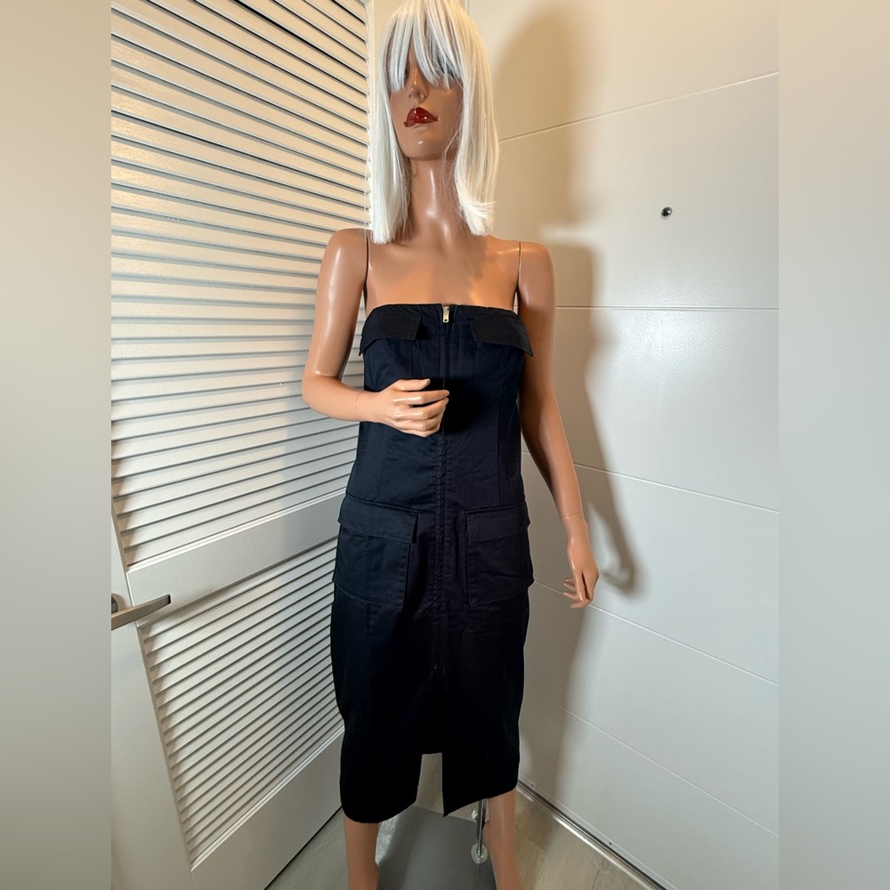 Mango navy strapless dress size 4